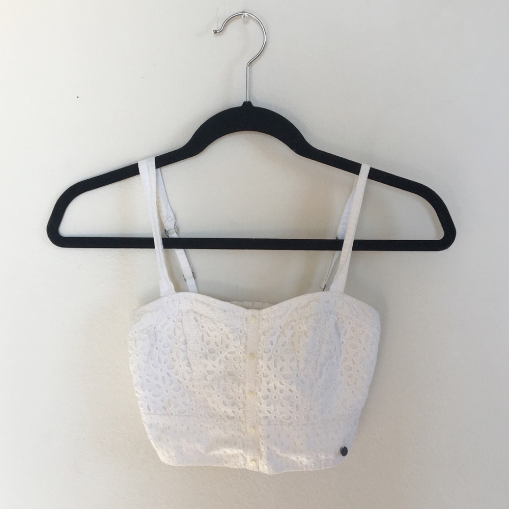 Abercrombie White Bustier Lace Crop Top